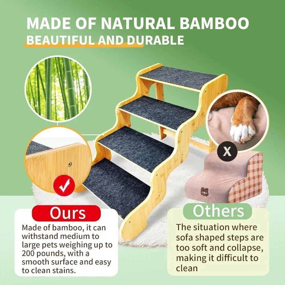 Dog Steps for Bed,24 Inches 5 Step Dog Stairs for Senior Pets to Get On 30 Inc